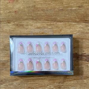 Nail Reformation Pink and Green French Tip Press-On Nails